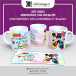 Arte Caneca Mickey e Minnie