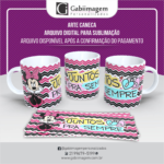 Arte Caneca Mickey e Minnie