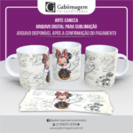 Arte Caneca Mickey e Minnie