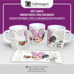 Arte Caneca Mickey e Minnie