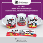 Arte Caneca Mickey e Minnie para Sublimação - Todo Meu Amor é Teu