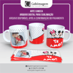 Arte Caneca Mickey e Minnie