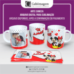 Arte Caneca Mickey e Minnie com foto para Sublimação - Te Amo