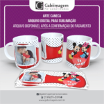 Arte Caneca Mickey e Minnie com foto para Sublimação - Te Amo