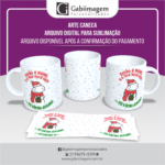 Arte Caneca Flork Natal para Sublimação - Então é Natal e o Que Você Fez? Fiz Várias Dívidas
