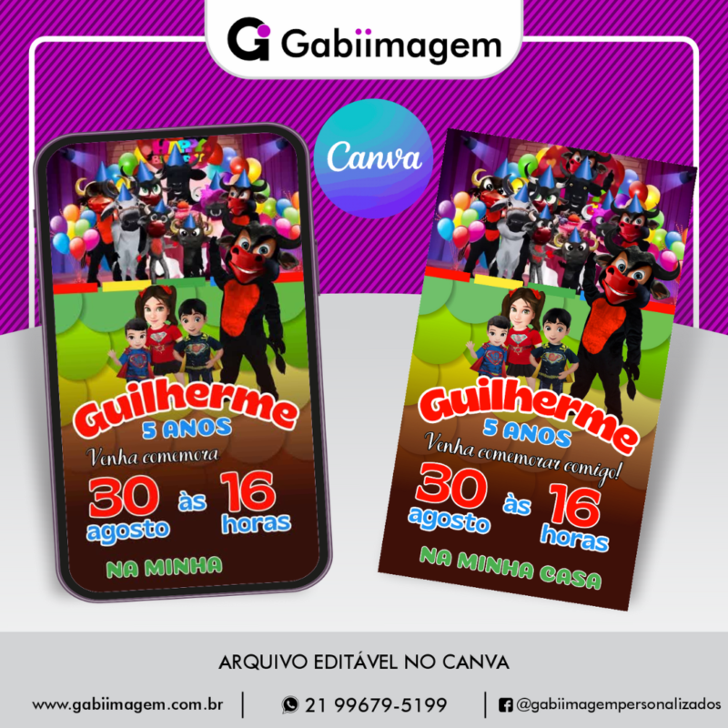 convite animado Boi da Cara Preta