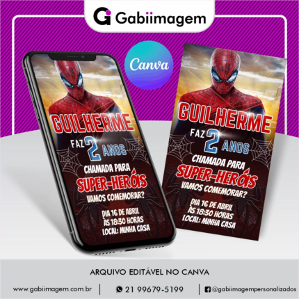 convite digital Homem Aranha