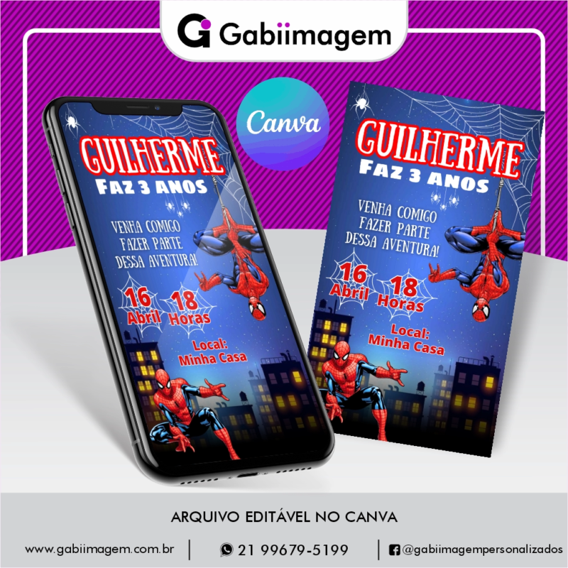 convite digital Homem Aranha