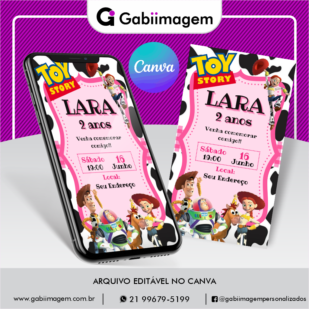 convite digital Jessie Toy Story