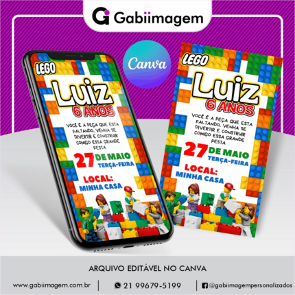 convite digital lego