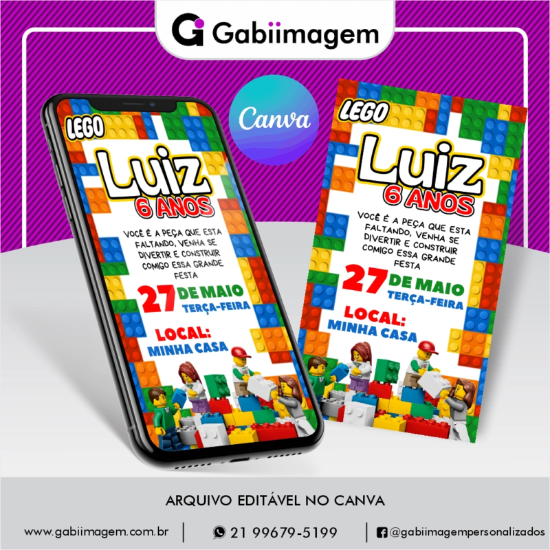 convite digital lego