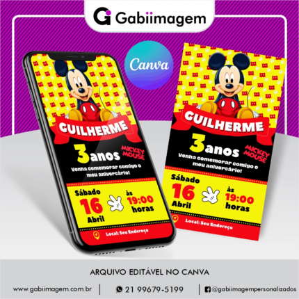 convite digital mickey