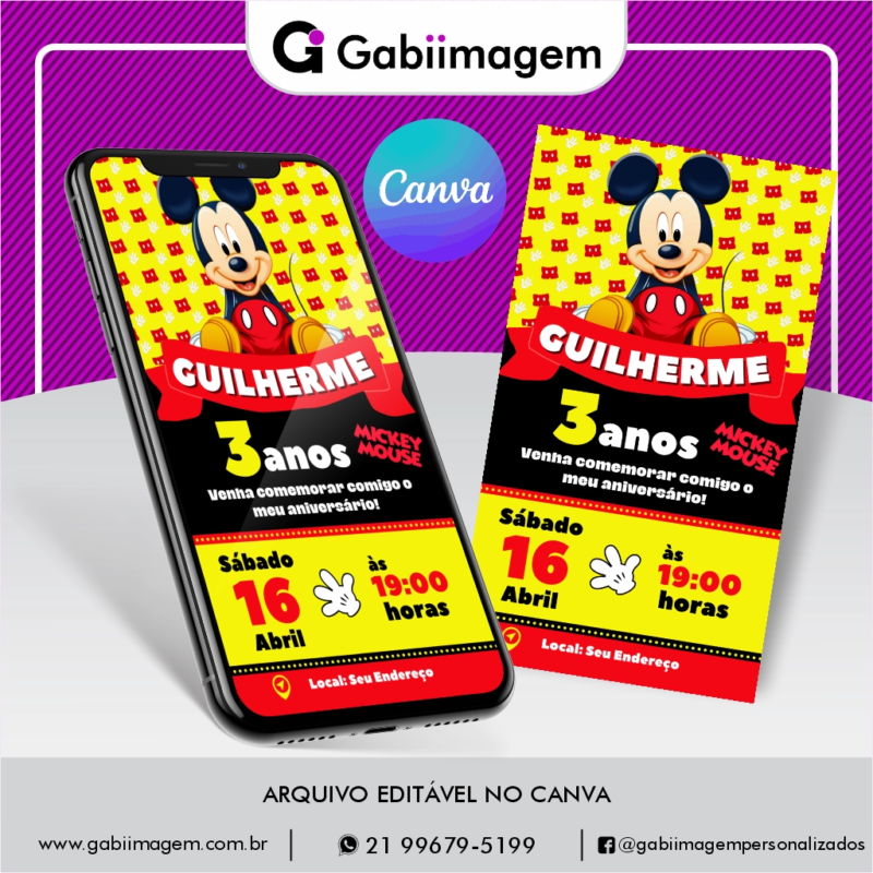 convite digital mickey