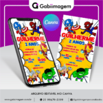 convite digital vingadores cute