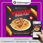 Arte de Post Porção de Batata Frita