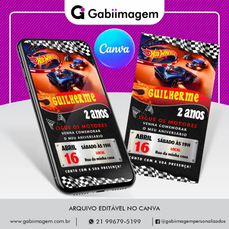 Convite Digital Hot Wheels