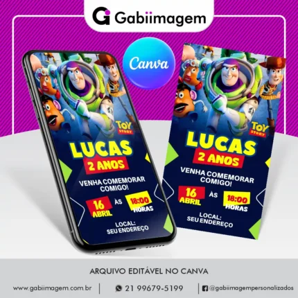 Convite Digital Toy Story Buzz Lightyear