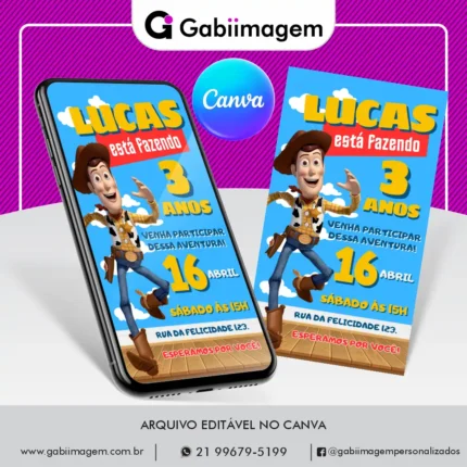 Convite Digital Xerife Woody