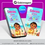 Convite Digital Moana Baby