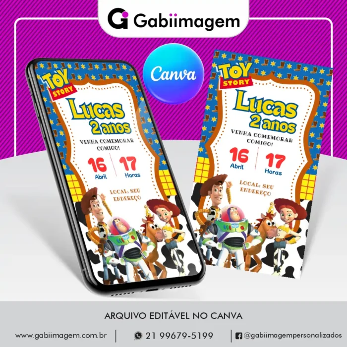 Convite Digital Toy Story