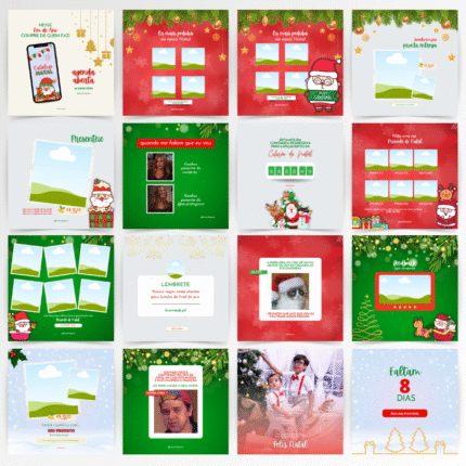 paginas pack feed de Natal editável