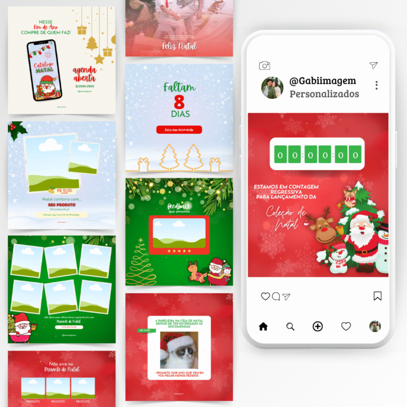 pack feed de Natal editável