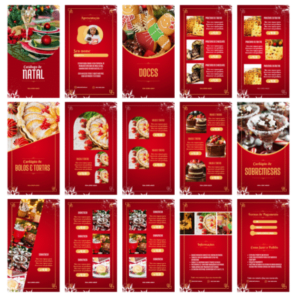 Paginas catálogo de natal para confeitaria