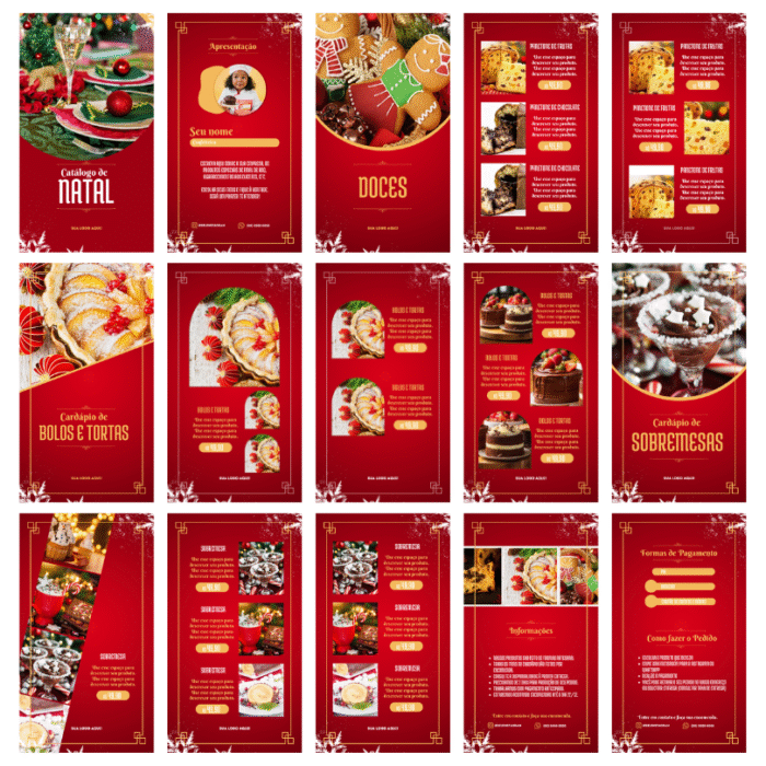 Paginas catálogo de natal para confeitaria