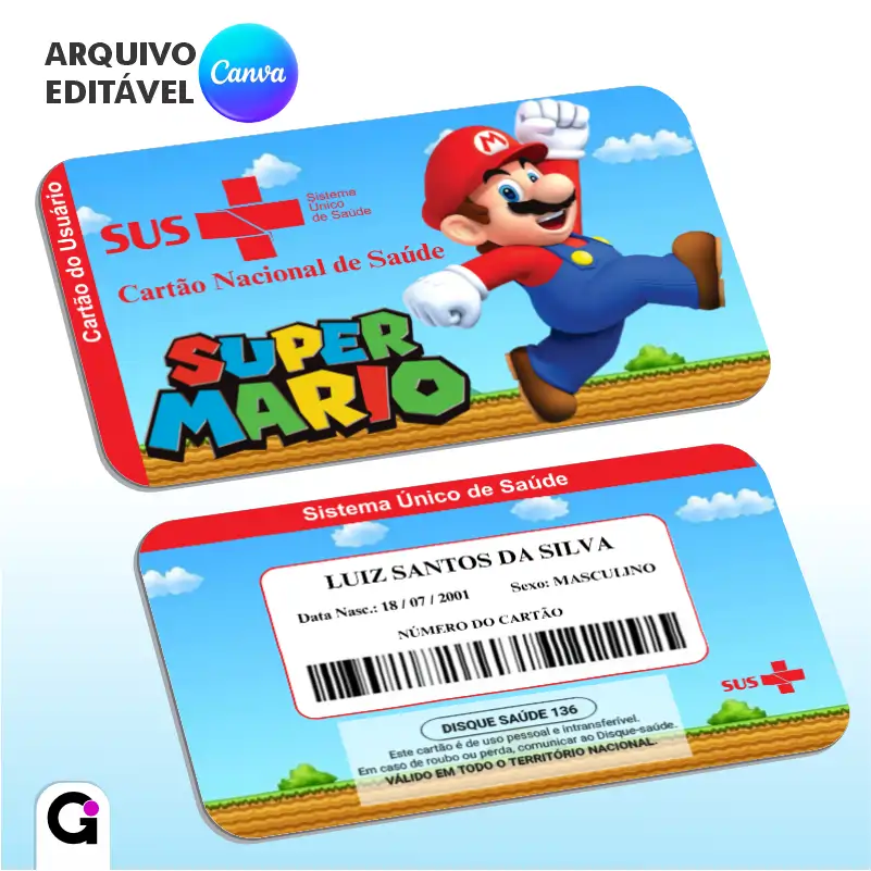 cartão sus super mario bros