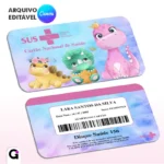 cartão sus dinossauros menina