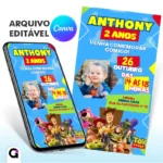 convite animado toy story canva