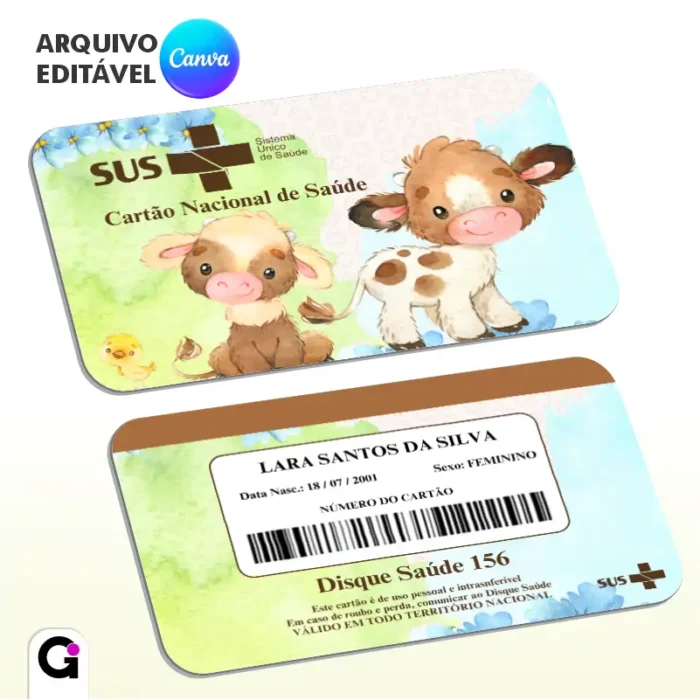 cartão sus vaquinhas aquarela