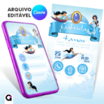 Convite digital Princesa Jasmine infantil interativo editável no Canva