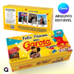 adesivo caixa bombom garoto personalizado com foto editável canva presente criativo