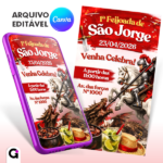 convite digital feijoada são jorge simples editável canva festa temática