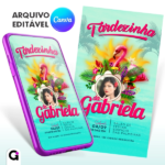 convite digital tardezinha simples com foto editável canva festa ao ar livre