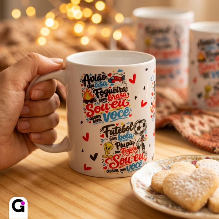 Arte para Caneca - Sou Eu Assim Sem Você | Canva + PNG + PDF - Imagem 4