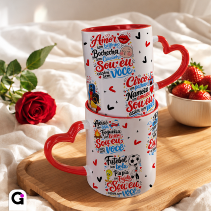 arte para caneca sou eu assim sem voce editavel canva dia dos namorados