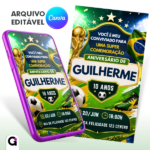 convite copa do mundo brasil editável canva futebol infantil pdf png