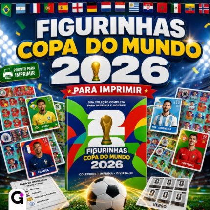 figurinhas copa do mundo 2026 para imprimir pdf kit completo download imediato