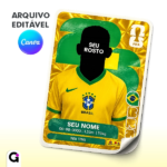 figurinha copa do mundo 2026 personalizada brasil editável canva com foto