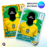 figurinha copa do mundo 2026 personalizada brasil editável canva com foto