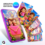 convite animado maria clara e jp infantil mp4 editável canva divertido