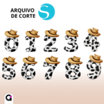 arquivo de corte numeros baloes metalizados fazendinha cauboi silhouette studio