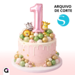 arquivo de corte numeros baloes metalizados rosa safari silhouette studio