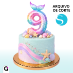 arquivo de corte numeros baloes metalizados tema sereia silhouette studio