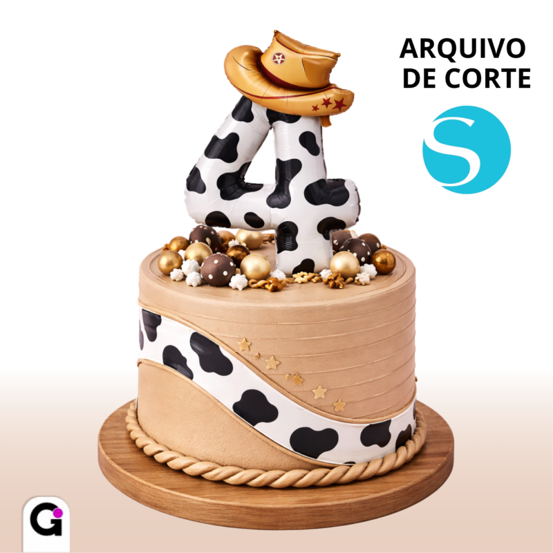 arquivo de corte numeros baloes metalizados fazendinha cauboi silhouette studio