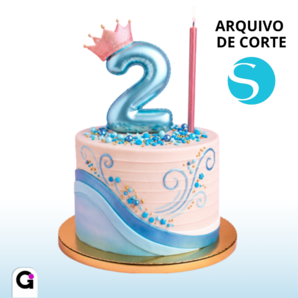 arquivo de corte numeros baloes metalizados realeza coroa rosa silhouette studio