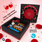Arquivo de Corte Caixa Jogo Roleta Dia dos Namorados para Silhouette Studio com roleta interativa e espaço para chocolates