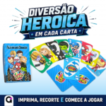 Imagem do Jogo Uno Vingadores em formato digital, pronto para impressão e corte, com personagens icônicos dos Vingadores.